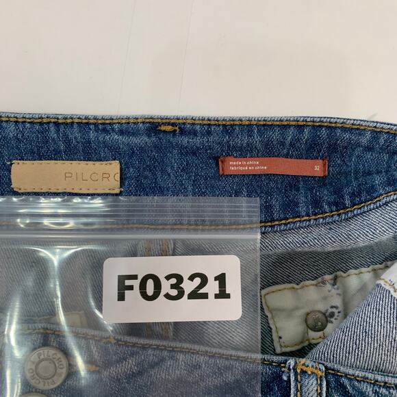 Pilcro 32 Anthropologie The Wanderer Denim Shorts Blue Raw Hem - Picture 4 of 9